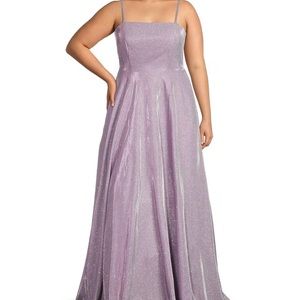City Studios Plus Size Strapless Glitter A-Line Gown